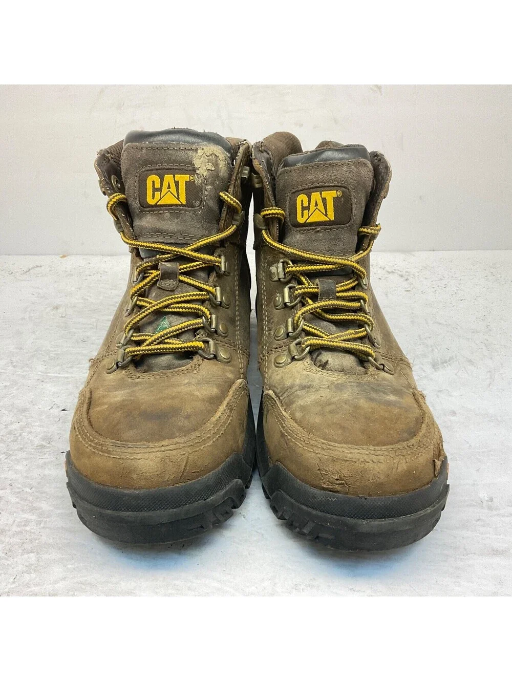 CATERPILLAR Men's Outline Steel Toe Steel Plate Leather Boots P720996 Brown 7.5W